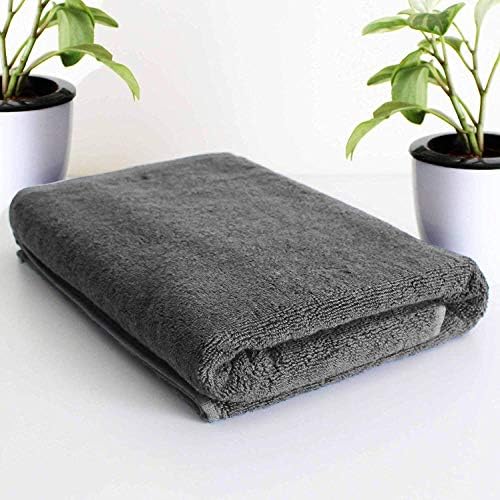 Roseate Elegance 100% Cotton (450 GSM / 70x140 cm) Large Bath Towel Ultra Soft Super Absorbent (Grey) Pack of 1