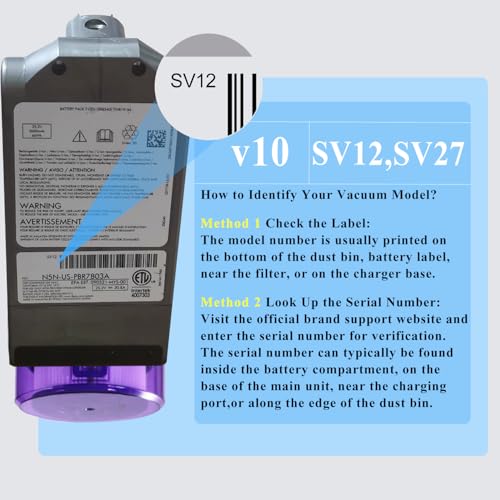 Professional 8500mAh 25.2V V10 Replacement Battery Compatible with Dyson SV12 V10 Cyclone Animal Absolute Fluffy Allergy Motorhead Cordless Handheld/Stick Vacuum Cleaner 1 Filter Included