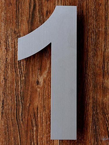 Qt Modern House Number - 6 Inch - Brushed Stainless Steel (Number 1 One), Floating Appearance, Easy To Install And Made Of Solid 304 #TOP1