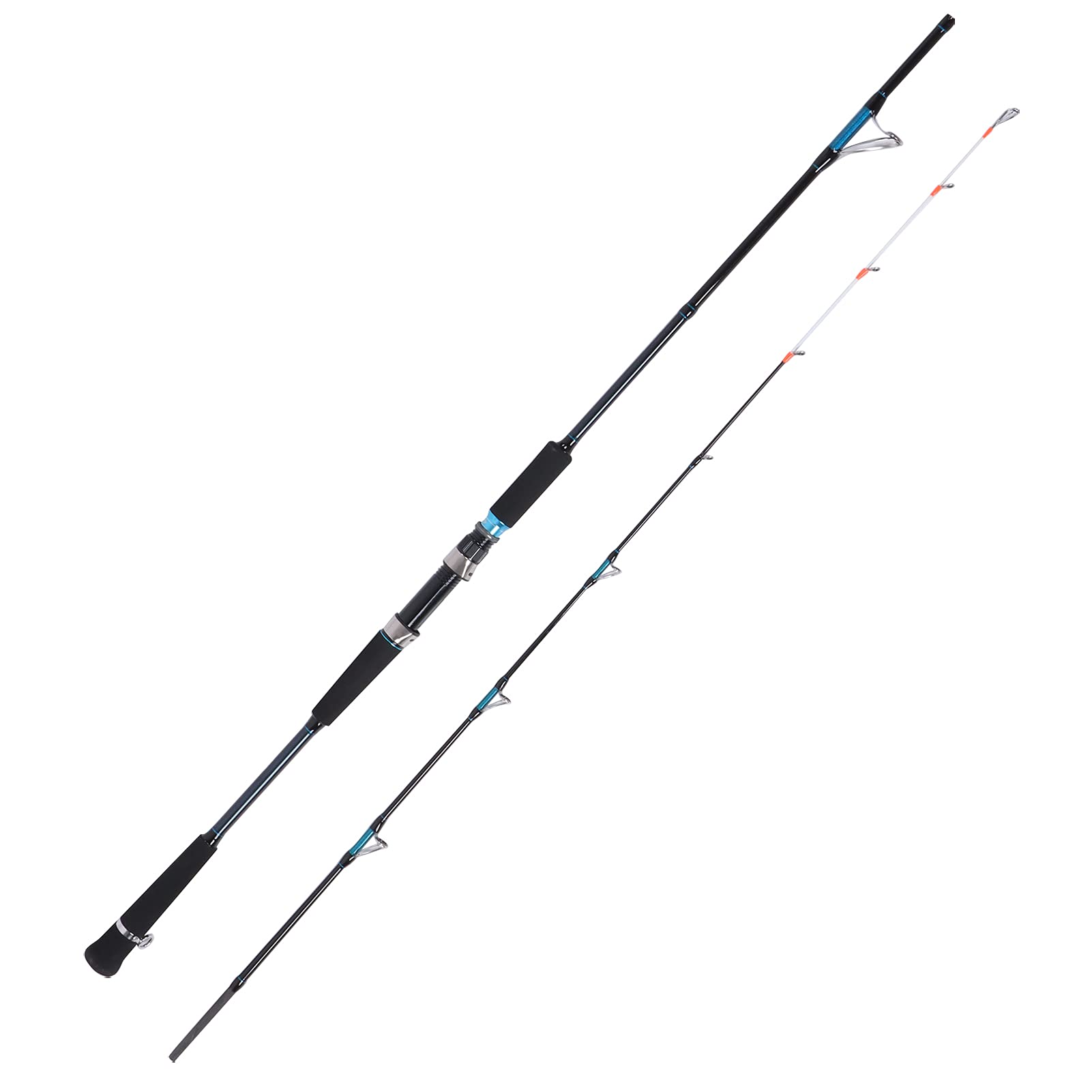 Naroote Canne à Pêche en Carbone, Canne à Pêche Confortable et Antidérapante en EVA, Légère à Corps en Carbone Haute densité avec Design Lumineux Anti-enchevêtrement de Ligne, Idéale pour Les