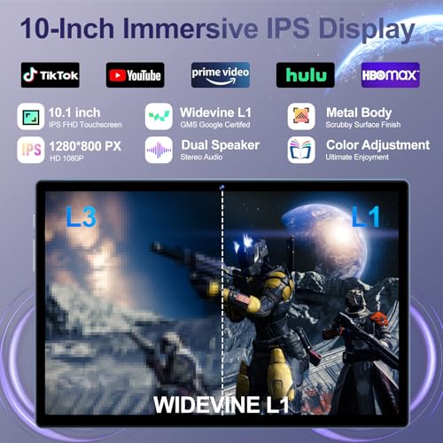 Image of 2026 Android 15 Tablet with Keyboard | Gemini AI, 30GB+128GB Octa-Core Electronics Tablets w / 10 Inch IPS HD Display, 8000mAh, 5G WiFi, 1TB Expand, Mouse+Case, BT 5.0, Widevine L1, Metal Body -Blue