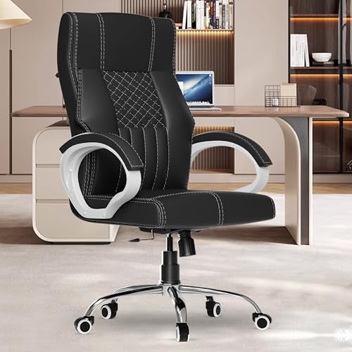 Image of FUGO FG21 Orthopedic Boss Chair with 3-Years Warranty, Executive Office Chair Ergonomic High-Back Chair-Cushioned Seat & Armrests, Metal Base, Rocking Movement (Black)