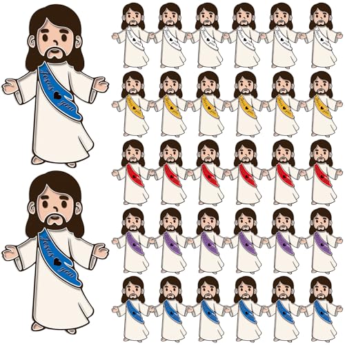 50 Pcs Religious Jesus Pins Bulk Christian Lapel Pins Mini Jesus Love You Brooch Religious Badges Gifts for Clergy Appreciation Gift Church Sunday School Christmas Baptism Party Favors