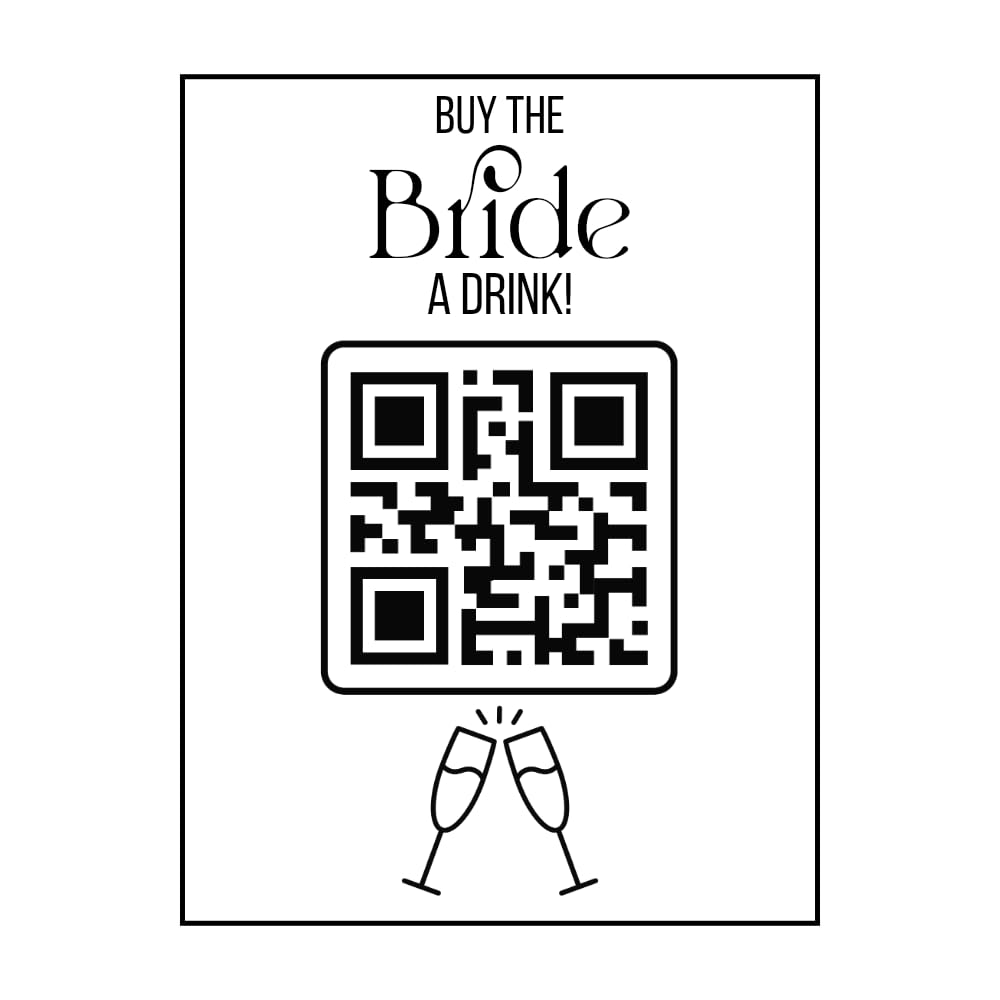 Buy Sweetums Custom QR Code Buy The Bride a Drink Vinyl Decal