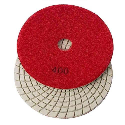GULUANT Replacement 5 Inch 400 Grit 3mm 4000 RPM Resin Hook & Loop Diamond Polishing Pad for Specialty Diamond E5400