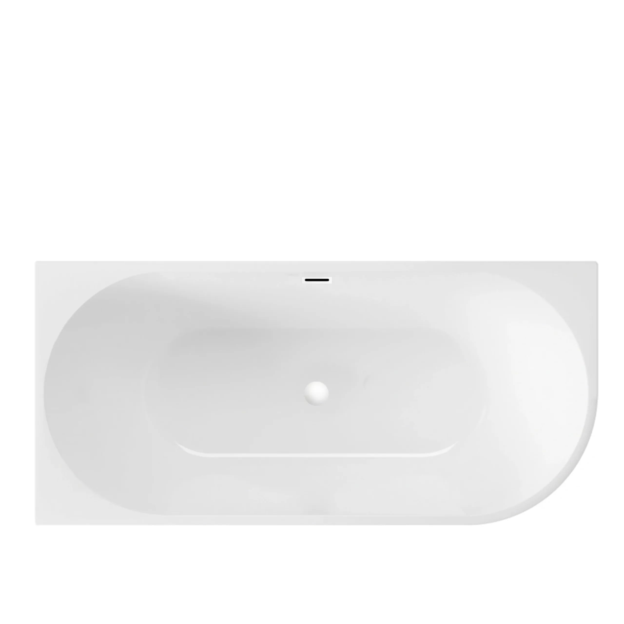 Aquauno, vasca angolare indipendente sinistra 170 x 80 cm, ovale in acrilico sanitario di alta qualità, vasca da bagno in acrilico con scarico click, troppopieno, copertura, scarico e telaio in