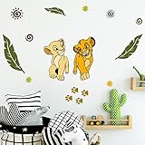 Kids Room Wall Decor Cartoon Little Lion Wall Decals Kids Wall Stickers for Lion King Themed Bedroom Lions Stickers Baby Nursery Wall Art Decor