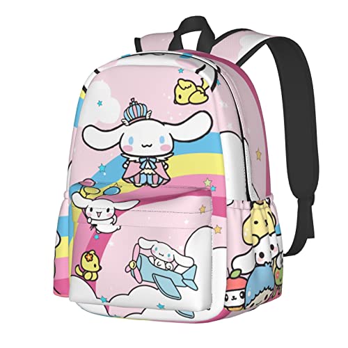 Image of GAYALITUP Cartoon Cute Blue Striped Backpack Travel Backpack Business Anti-Theft Durable Backpack College Computer Bag (PINK)