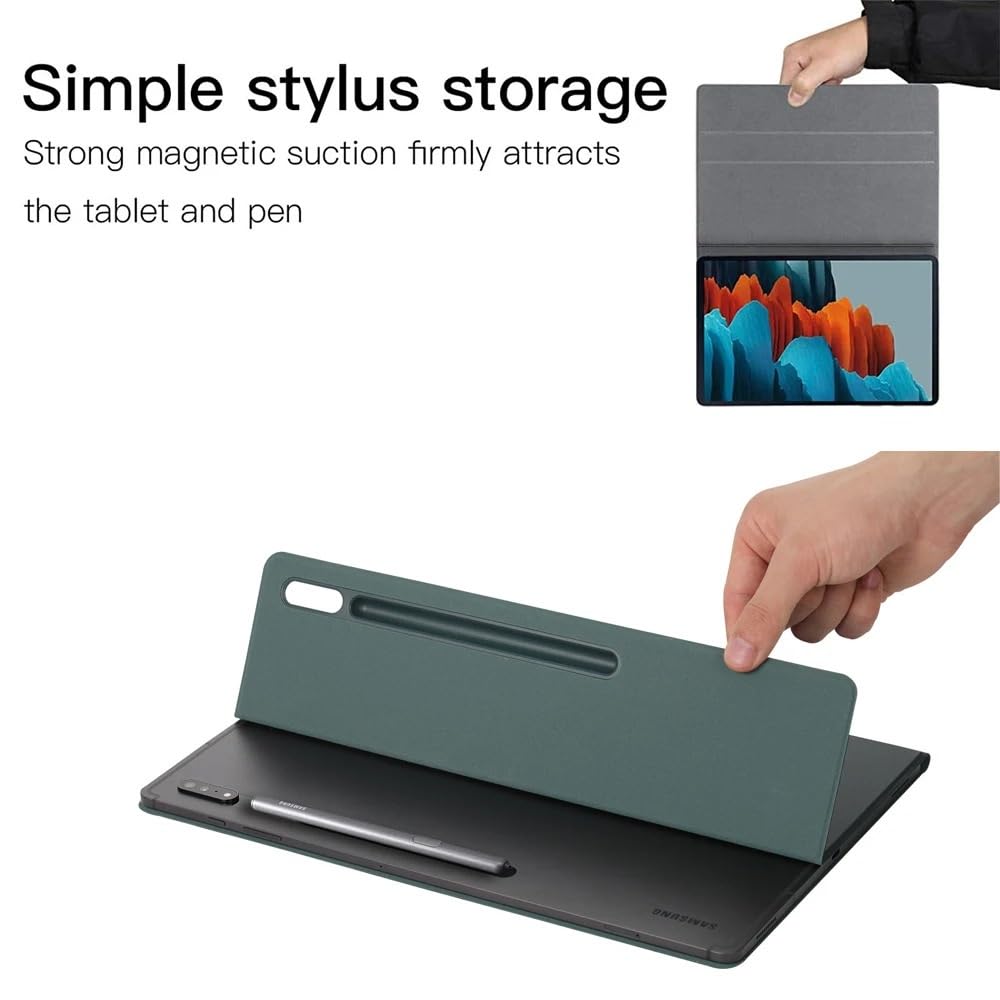 Magnetic Folio Stand Tablet Case Suitable For Samsung Galaxy Tab S7 FE S9 FE Plus 12.4inch Auto Sleep Wake With S Pen Holder(Gold,S9 FE Plus 12.4)