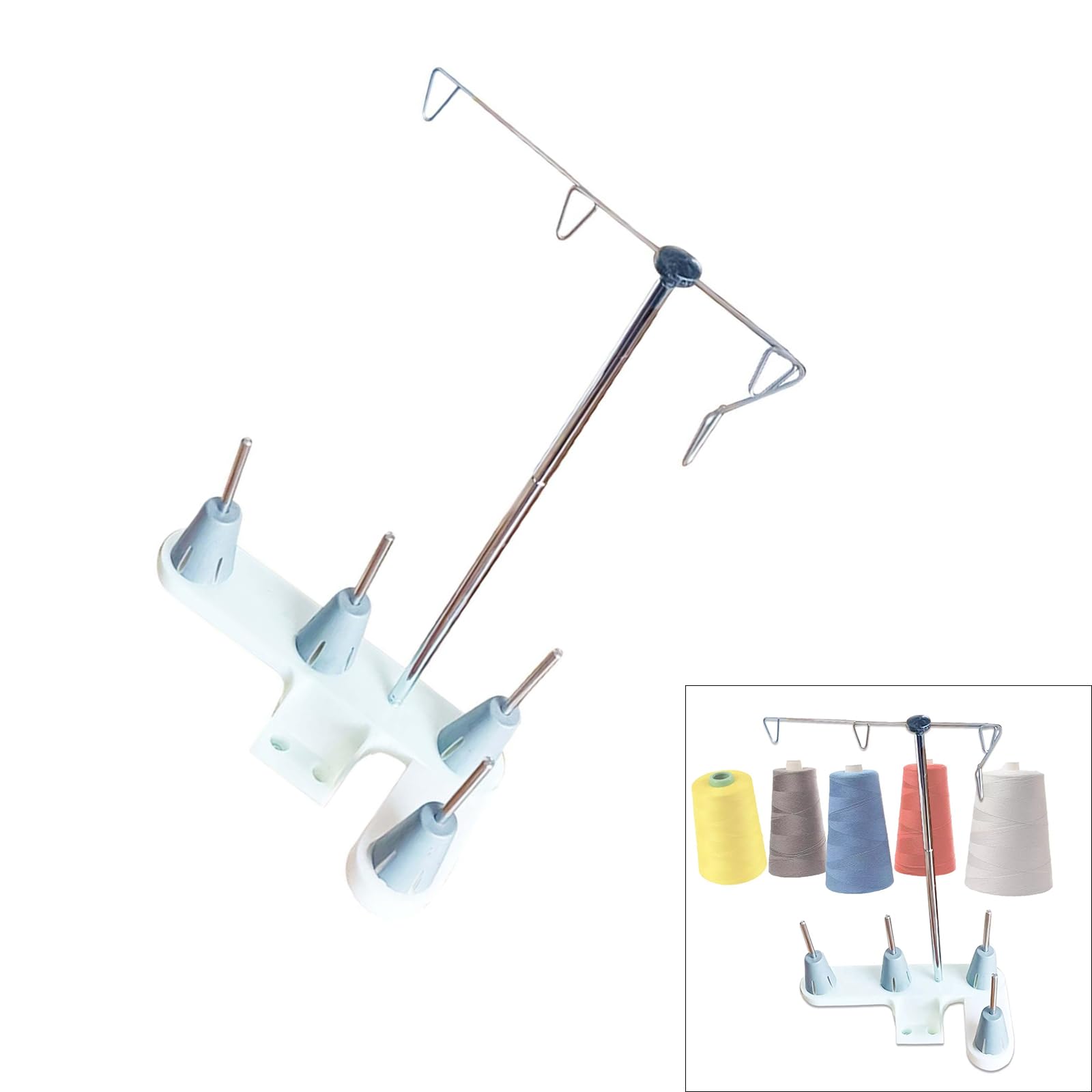 TENYELE Thread Holders 4 Spools Thread Rack Embroidery Thread Spool Holder Sewing Thread Stand for Embroidery Sewing