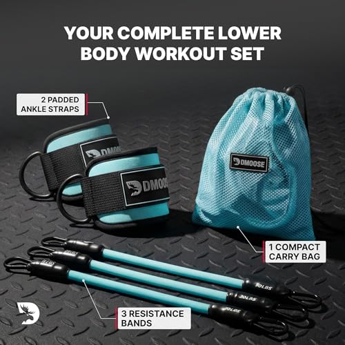 Image of DMoose Ankle Strap for Cable Machine - One Size Fit with Premium Padding, Workout Kickback Ankle Cuffs, Ankle Bands for Working Out, Booty Workouts, Leg Extension, Hip Abductors & Lower Body Exercises