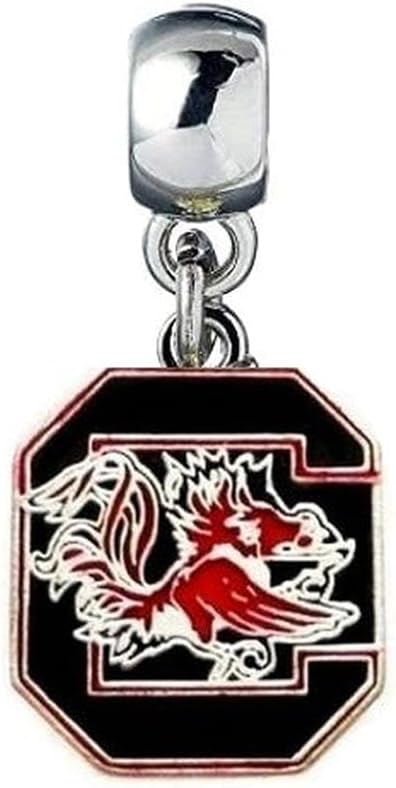 USC UNIVERSITY OF SOUTH CAROLINA GAMECOCKS CHARM 3/4" IN LENGTH x 5/8" ACROSS SLIDER PENDANT FOR YOUR NECKLACE EUROPEAN CHARM BRACELET (Fits Most Name Brands) JEWELRY DIY PROJECTS ETC : Sports & Outdoors