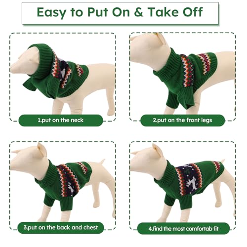 Image of Queenmore Dog Christmas Sweater, Small Dog Sweater for Small Dogs Boy Girl