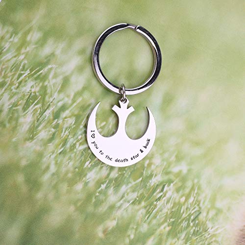 Star Wars I Love You to The Death Star and Back Necklace Keychain Rebel Jewelry Gift for Him3