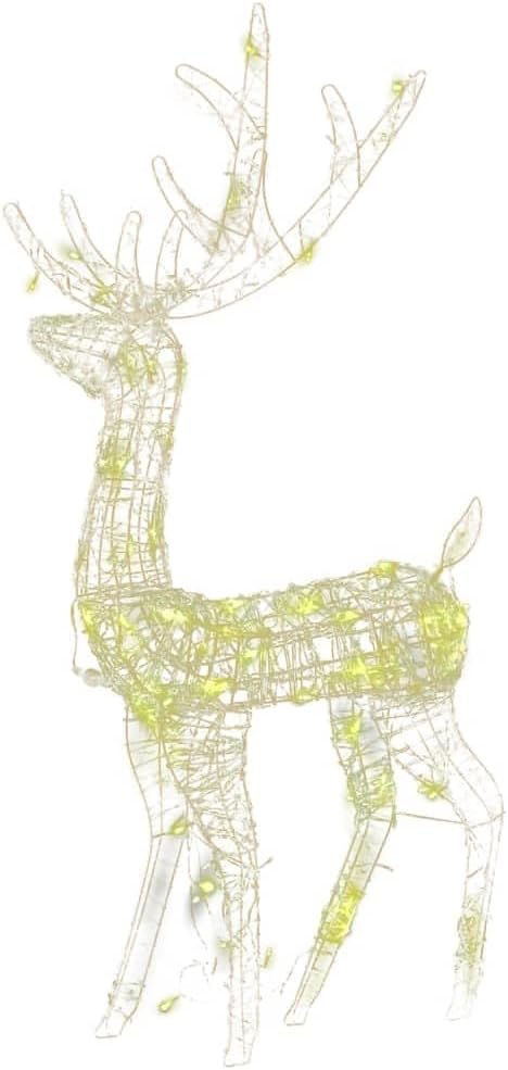 vidaXL vidaXL Reindeer Christmas Decoration 2 Pcs, Pre-Lit Christmas Lighting, Xmas Decoration for Indoor Outdoor, Holiday Ornament, Warm White