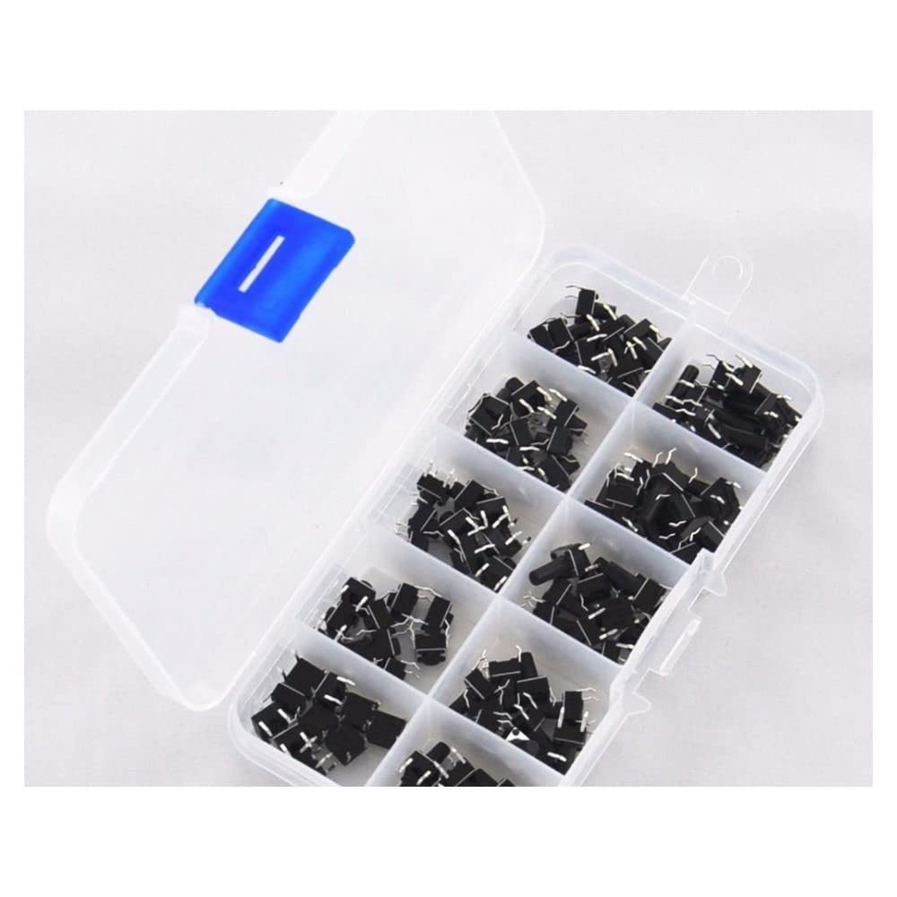 100 Stück 6 x 6 mm Dip 4-poliger taktiler Drucktastenschalter 4,3 mm 5 mm 6 mm 7 mm 8 mm 9 mm 10 mm 11 mm 11,5 mm 12 mm Taktkit
