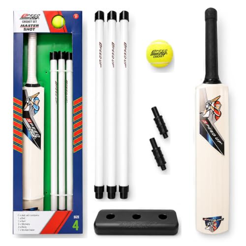 Toyshine Speed Up Master Shot Combo Box Cricket Kit for Kids (Bat Size: 4, 5-10 Yrs) Gift Sports Outdoor Toy Boys Girls Picnic (Box Pack)- Sstp, Multi