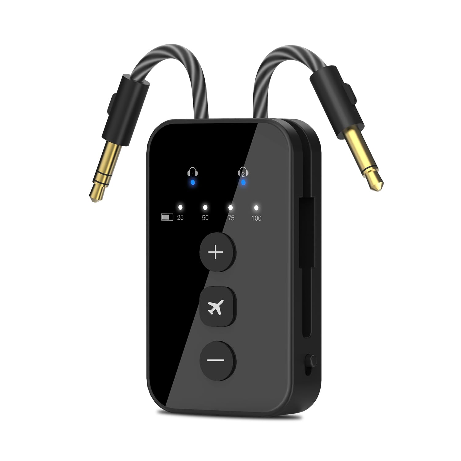 iDIGMALL Airplane Bluetooth 5.4 Transmitter for 2 AirPods or Headphones, aptX Adaptive & Low Latency Wireless Audio Adapter, 3.5mm AUX Jack Bluetooth
