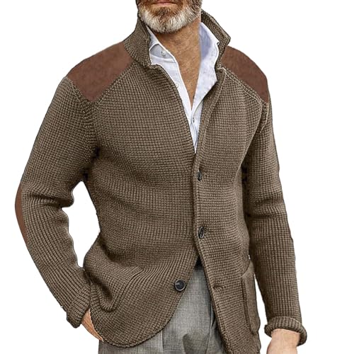 AQUAJ Men's Cable Knit Cardigan Sweater Western...