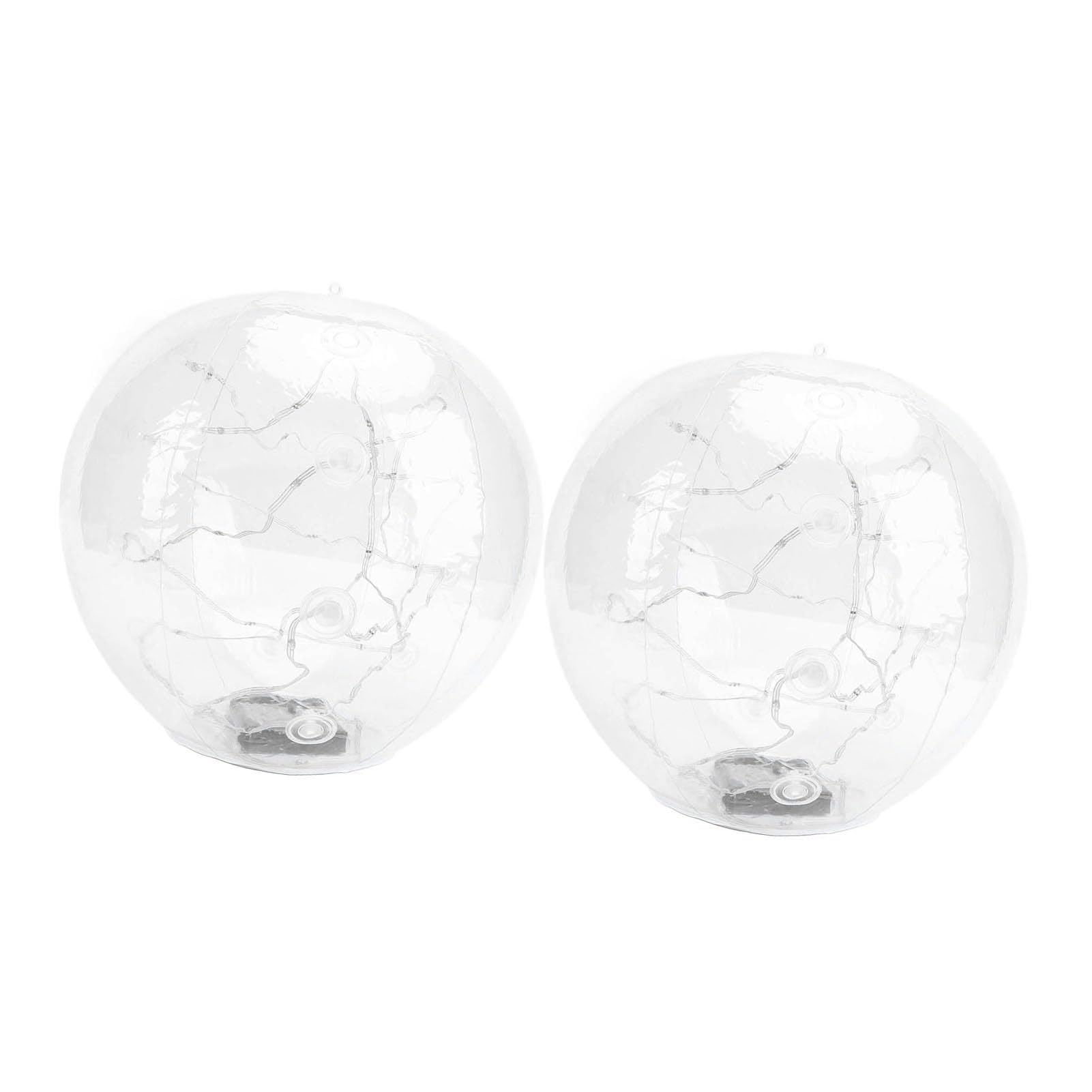 Aramox 2 Pièces Lumières de Piscine Flottantes Boules Lumineuses Gonflables Transparentes à énergie Solaire 13,78 Pouces IP68 étanche 10 à 20H Lueur pour Piscine Plage Cour Fête Fontaine Jardin (Ton
