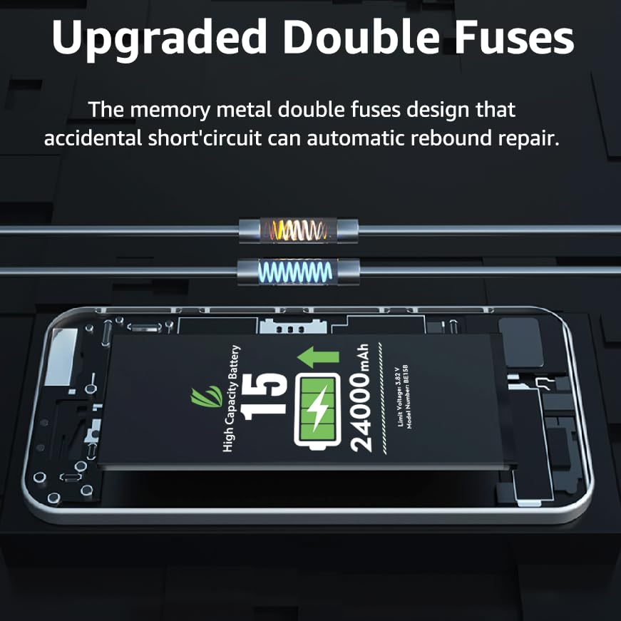 LL TRADER Battery for iPhone 15 24000 mAh High Capacity Replacement Battery for iPhone 15，(A2846、A3089、A3092、A3090) with Full Set Repair Tool Kit for USA - image 5