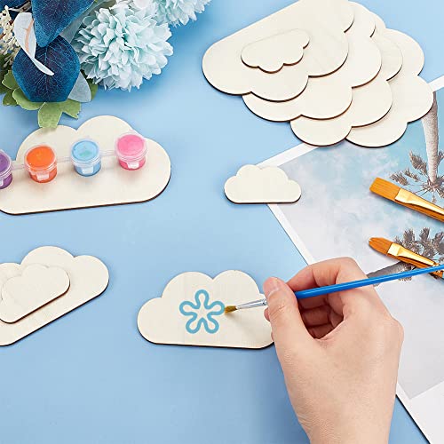 OLYCRAFT 36pcs 3 Sizes Burlywood Unfinished Wood Slices Cloud Shape Wooden Pieces Unfinished Blank Slices Natural Wood Cutouts for DIY Project Painting Drawing Home Party Decoration Crafts - Image 3