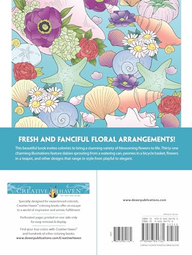 Creative Haven Flower Fancy Coloring Book