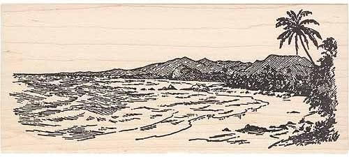 Hawaiian Beach Rubber Stamp Tropical Hawaii