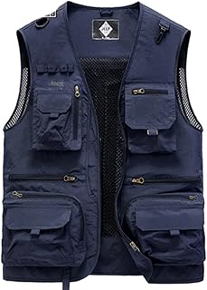 Chaleco de malla para hombre, ligero, para fotografía, verano, ocio, múltiples bolsillos, para pesca
