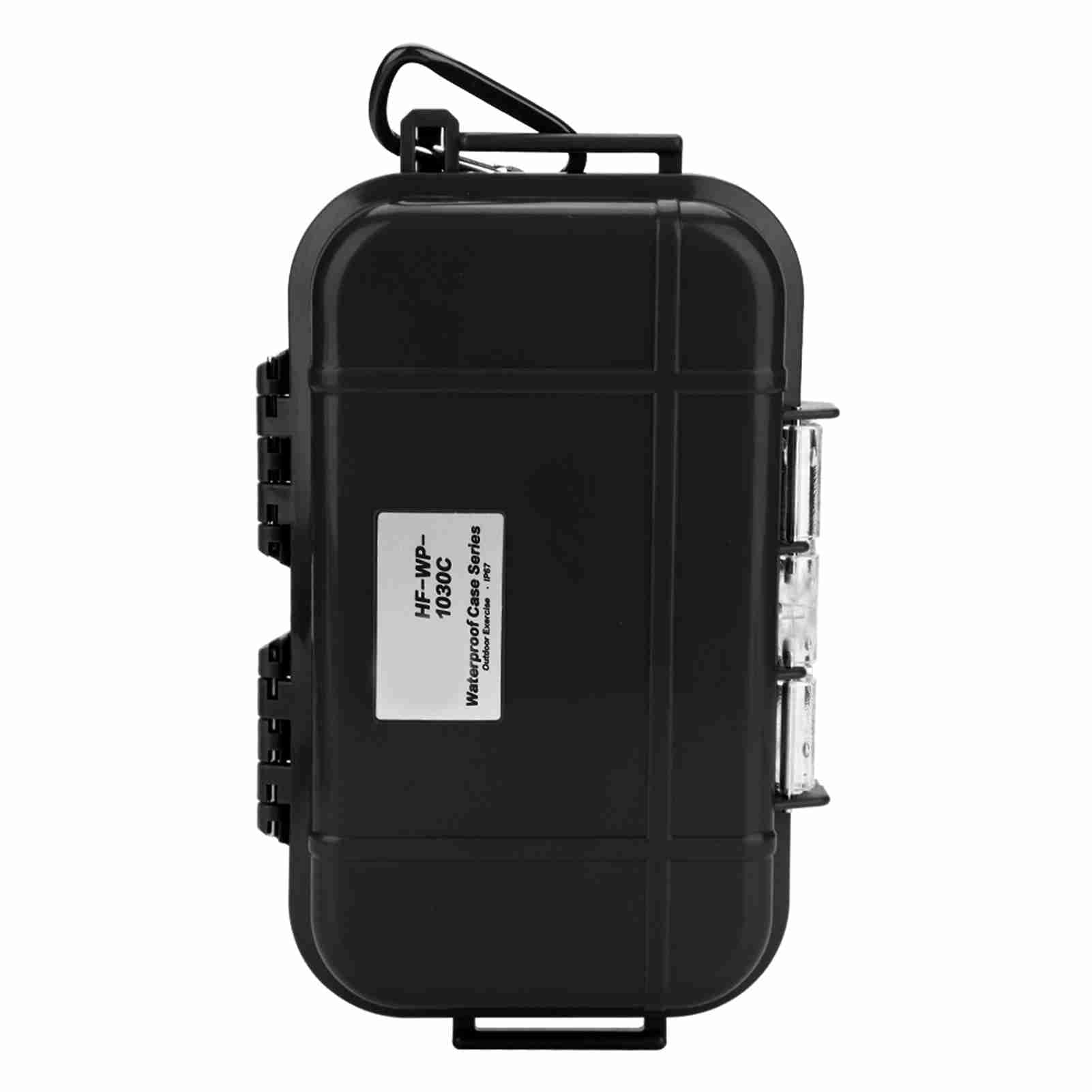 Kodrily Dry Box Waterproof, 1PCS Dry Storage Box, ABS Dry Box for Boat Inner Rubber, Waterproof Small Dry Box with Stainless Steel Fitting for Outdoors Camping Fishing (Black)