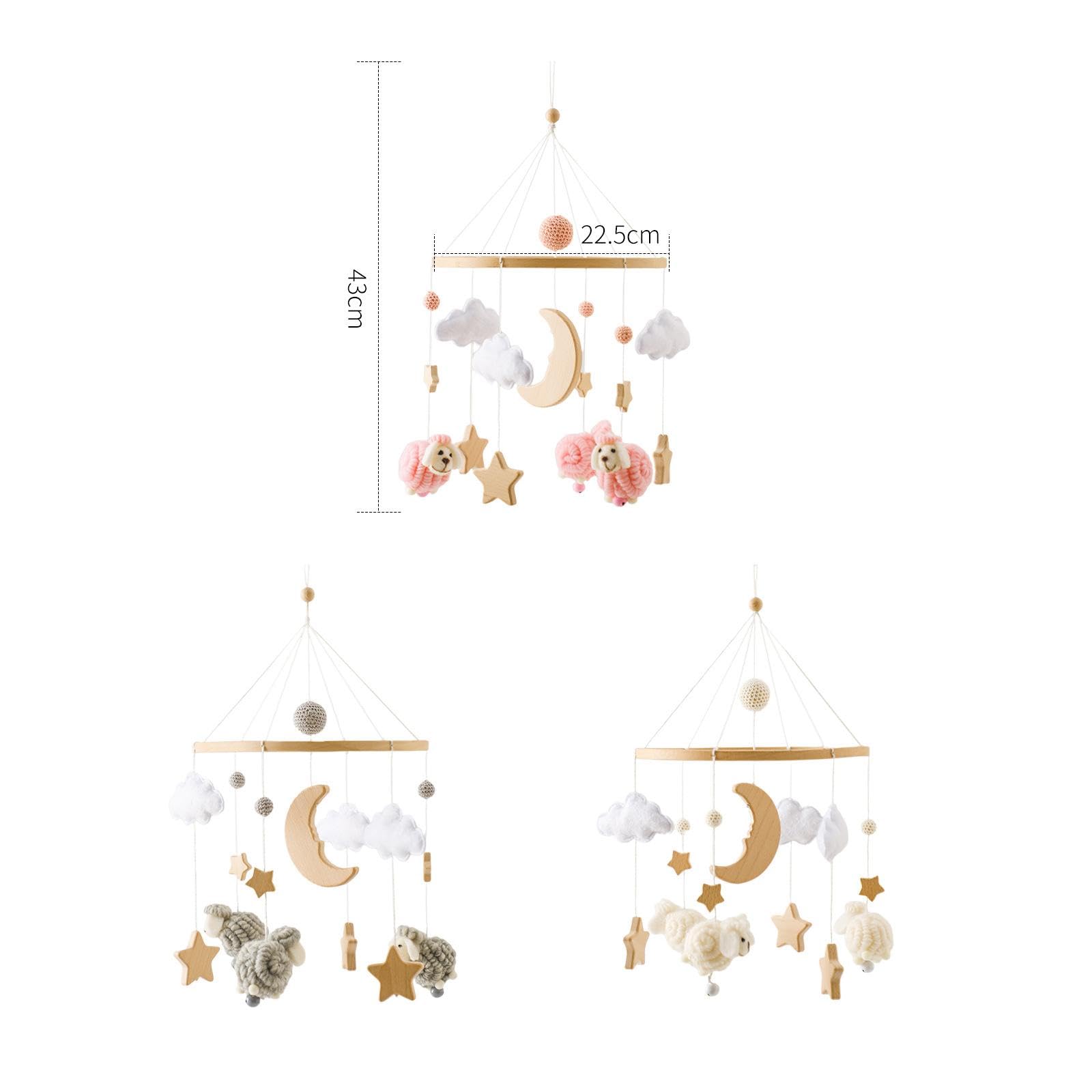 Giostrine per Culla, Sonagli, Giocattoli per Culla, Ornamenti in Feltro, Decorazioni da Appendere per Neonati, Rosa