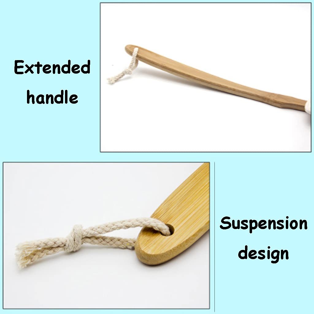 Abnehmbare Duschbürste Mit Langem Griff, Ergonomische Kurbel-Badebürste Für Peeling, Haushalts-Rückenschrubber Aus Luffa-Material(19.7inches*2)