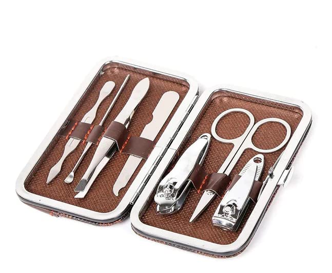 7-in-1 Stainless Steel Manicure & Pedicure Traveling Grooming Personal Care Tools Kit