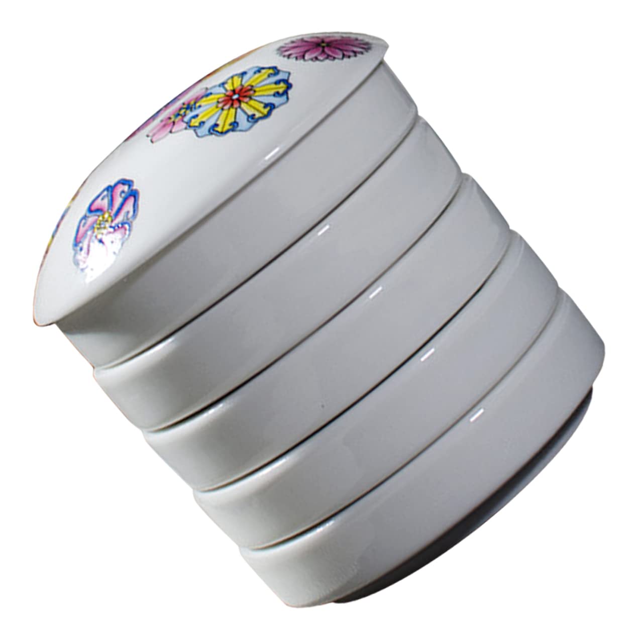 PLAFOPE Palette Ceramique Ronde en Céramique, Plateau à Pigments Empilable, Surface Lisse, 1 Set, pour Aquarelle et Peinture, Facile à Transporter