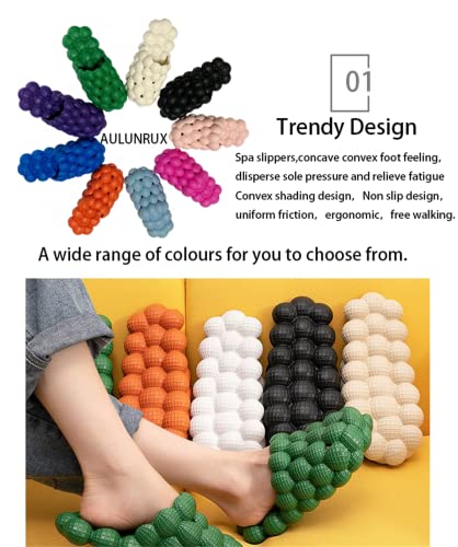 Bubble Slides, Massage Bubble Slippers, Lychee Cotton Bubble Shoes with Plush Lining, Non-slip Stress Relief Reflexology Slippers4