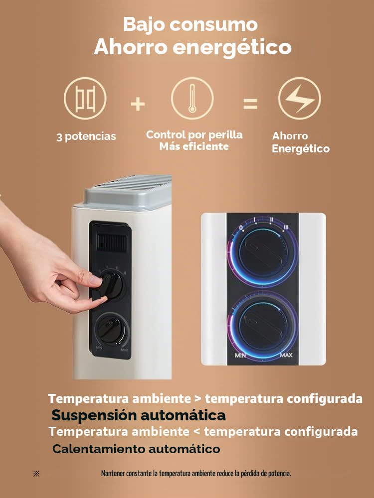 Midea NDK20-21AE Slim Style - Convector térmico de bajo consumo (2000 W, 3 niveles de potencia, función anticongelante silenciosa), color blanco