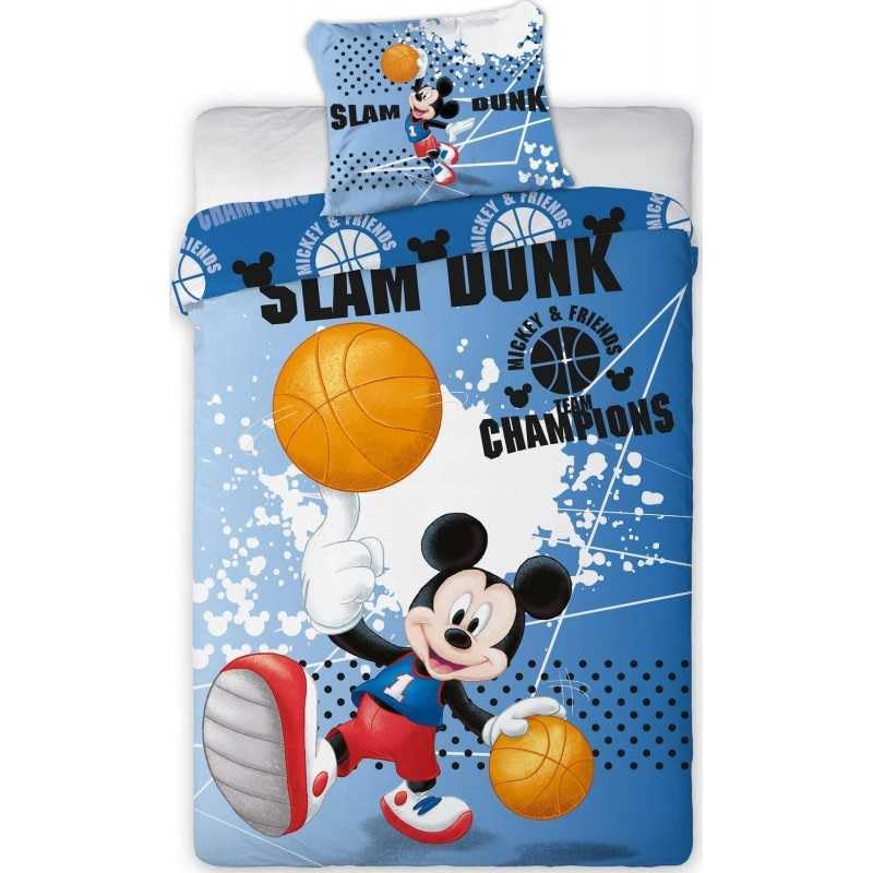 Parure de Lit Mickey en Microfibre - Housse de Couette Mickey 140x200 cm + Taie d'oreiller 63x63 cm (Mickey C)