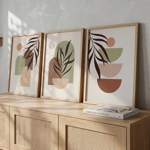 Image of kotart Boho Painting Wall Art Home Decoration Paintings With Frame For Living Room Bed Room Hotel Wall Decor Digital Reprint Set of 3 (10X13 inch)