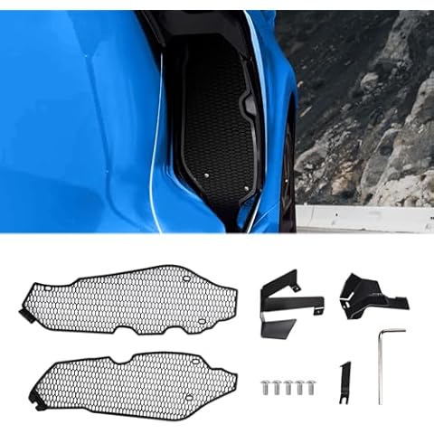 BILLFARO 2Pcs Upgraded Side Intake Mesh Grilles Insert,OEM Style Aluminum Driver and Right Passenger Side Radiator Air Intake Vent Guards Accessories for Corvette C8 Stingray 2020-2024 Cover