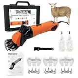 Tondeuse Électrique pour Moutons KNEIZER – Kit Complet avec Accessoires – Pour Toutes les Races – Lames Remplaçables – Moteur Puissant – Silencieuse & à Faibles Vibrations – Sans Entretien