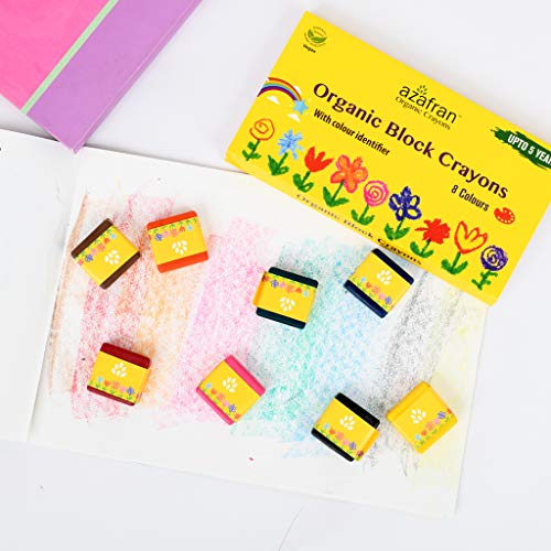 Image of Azafran Organic Crayons - Non-Toxic, Jumbo Size for Easy Grip and Smooth Coloring - Ideal for Toddlers - Trustworthy Quality