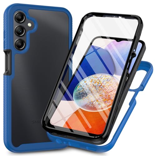Samsung Galaxy A15 4G / 5G Case with Built-in Screen Protector, 360 Full Body Protective Cover Heavy Duty Anti-Scratch Shockproof Slim Silicone Bumper Clear Phone Case for Samsung A15 6.5