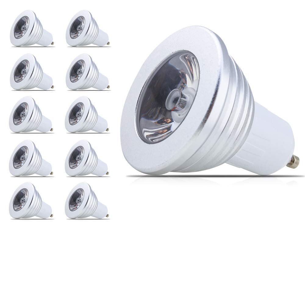 Mengjay Light Mengjay® 10 Pack Colour Changing Gu10 3W Led Bulb Rgb Ing Bright Energy Saving Mood Bulbs - 16 Colour - With Remote Controller Ac85-265V