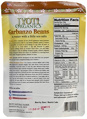 Jyoti Organic Garbanzo Beans, 10 Ounce (Pack of 6) - Thumbnail 5