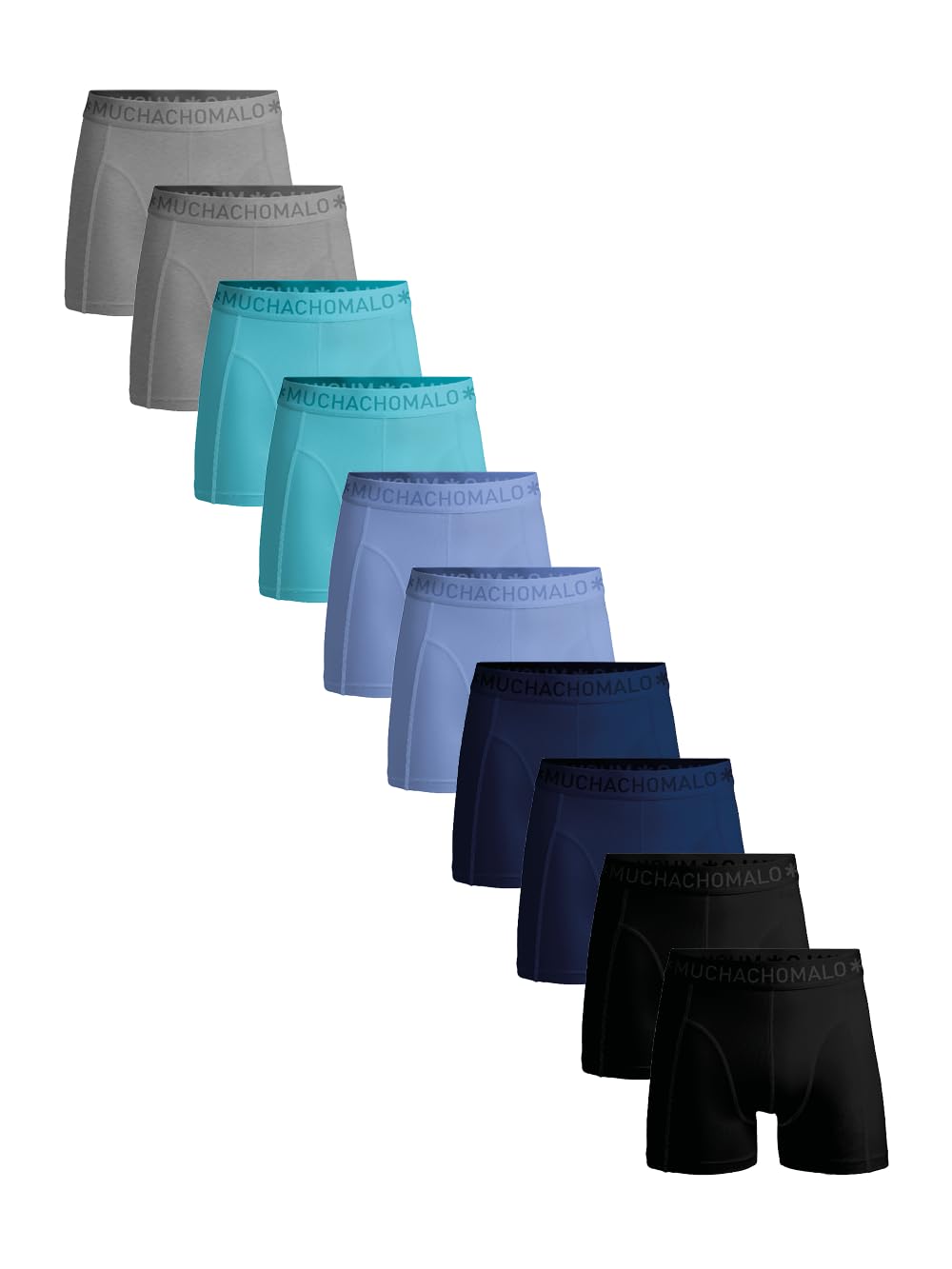 Muchachomalo Calzoncillos para Hombre, Ropa Interior Lisa de Algodón para Hombre, Pack de 10 Unidades, Bóxers Lisos de Corte Clásico con Cintura Elástica