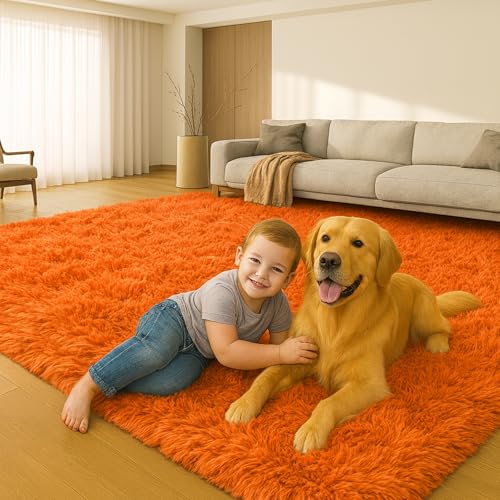 Mtandyx Area Rugs for Living Room, Orange 6x9 Rugs for