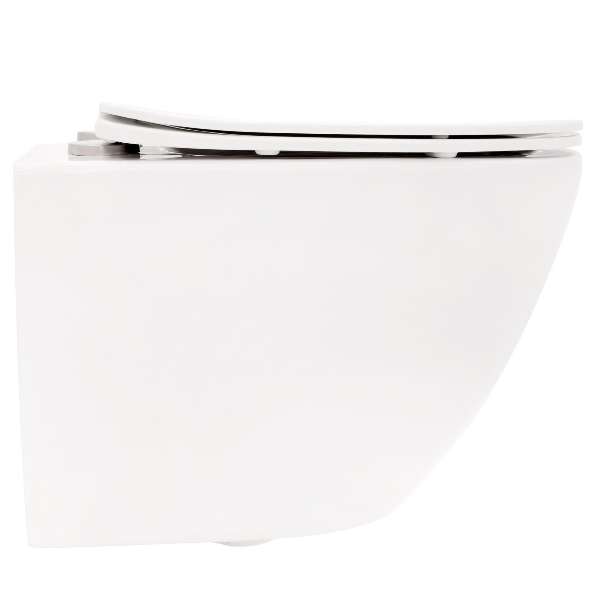 Rea Misa Wc Podwieszana, Carlo Mini Rimless Duroplast/Flat/Zm Biały, 49,5x37x32cm
