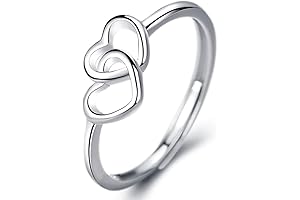 Handmade 925 Sterling Silver Double Heart Ring