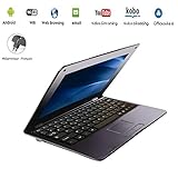 G-Anica® Netbook PC Portable Ultrabook Android 4.4.2 Ordinateur Portable HDMI écr.10.1 Mini PC (WiFi-SD-MMC-Webcam) - Clavier Standard français AZERTY et Peut Soutenir Le Texte, PDF et ect (Noir)
