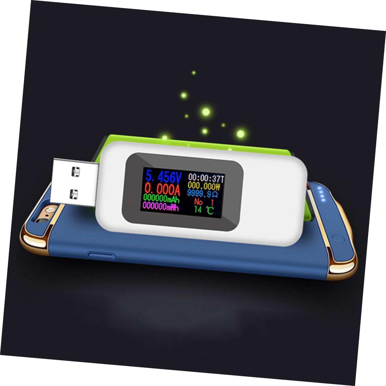HOMSFOU 4piezas Usb Voltmeter y Ammeter Digital Tester Medidor De y Voltaje Pantalla Led Sin Batería Para Monitoreo De y Estado De Energía